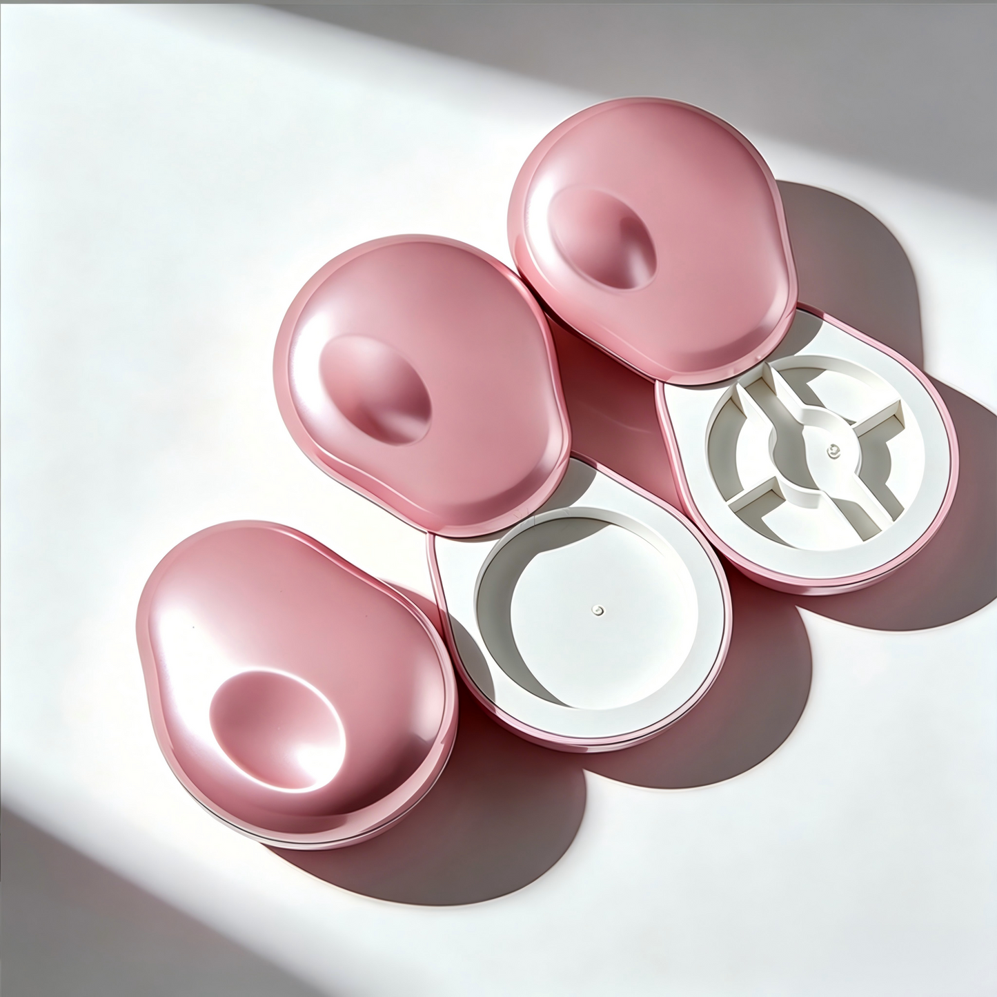 Oval Irregular Magnetic Eyeshadow Case | Single / 5-Pan Rotating Push-Pull | ABS+AS Plastic | In Stock