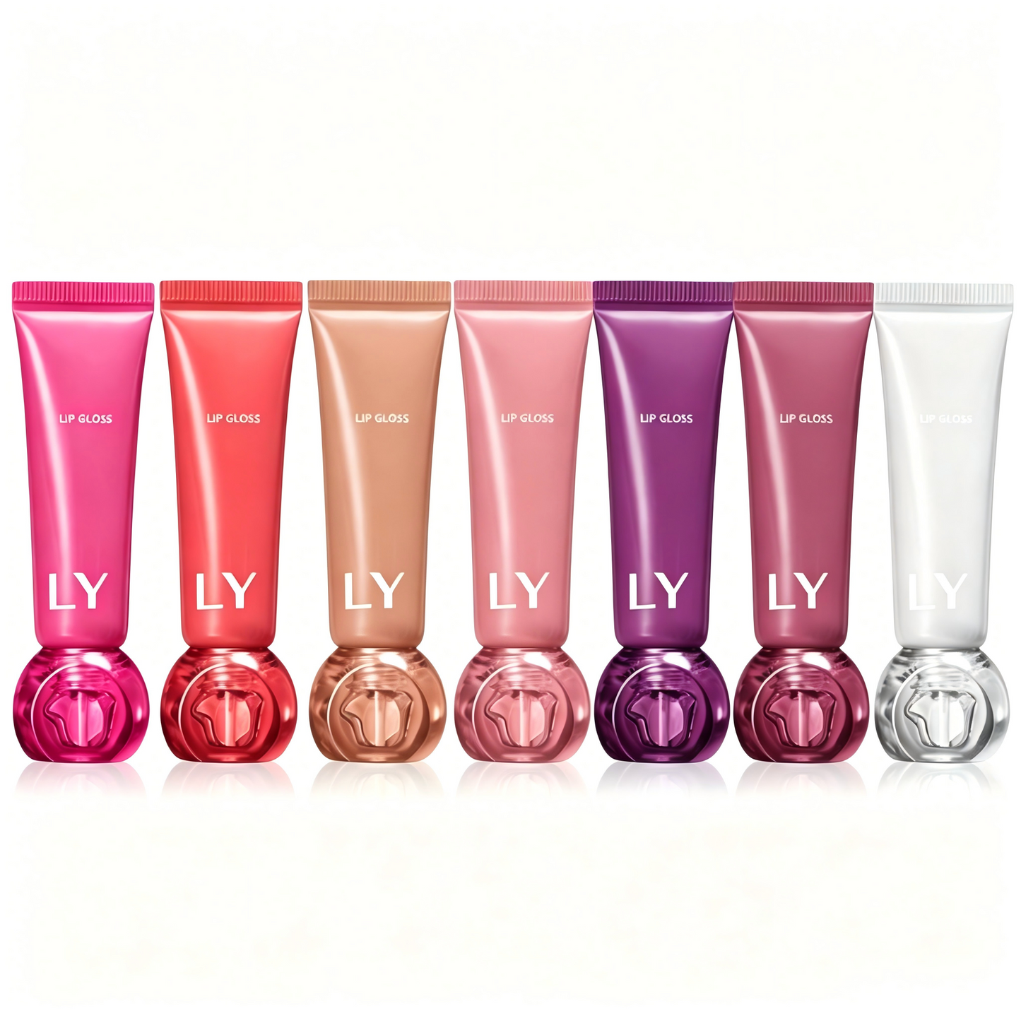 Luxury Lip Gloss Squeeze Tube with Ball Applicator – Multi-Color Collection