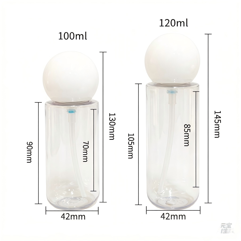 PET Round Ball Spray & Lotion Bottles | 100ml & 120ml