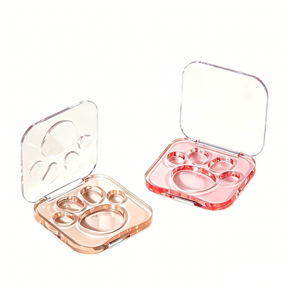 Square Cat Paw Eyeshadow & Blush Compact – Flat & Dome Pan | ABS | 70mm