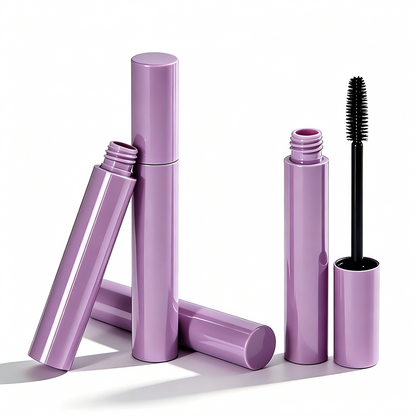 Round Mascara Tube – Purple Glossy | Injection-Blow Molded PP+ABS | 128mm
