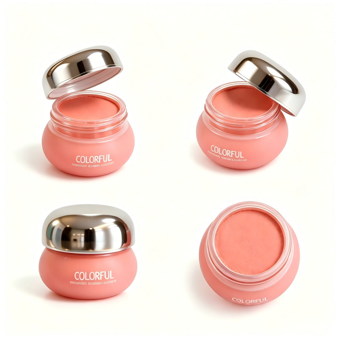 Round Mushroom-Cap Lip Mud & Lip Mask Jar – Transparent Body | ABS+AS