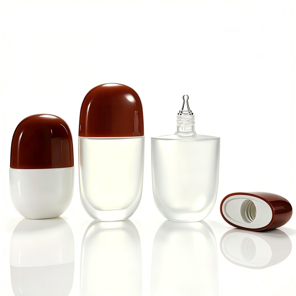 Capsule Squeezable Foundation & Sunscreen Bottle | Brown & White Two-Tone | ABS | Liyan