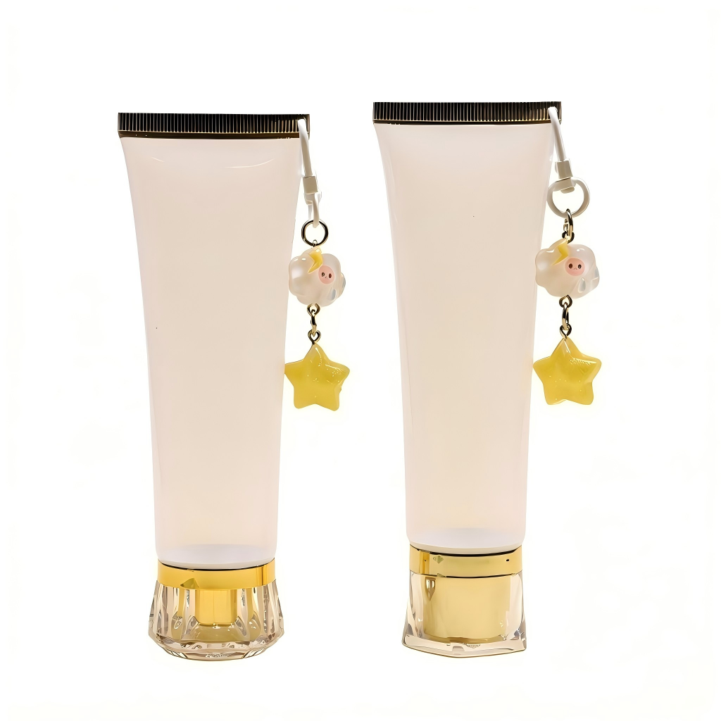 Gradient Hand Cream Tube with Cartoon Keychain Charm – Custom Cosmetic Packaging