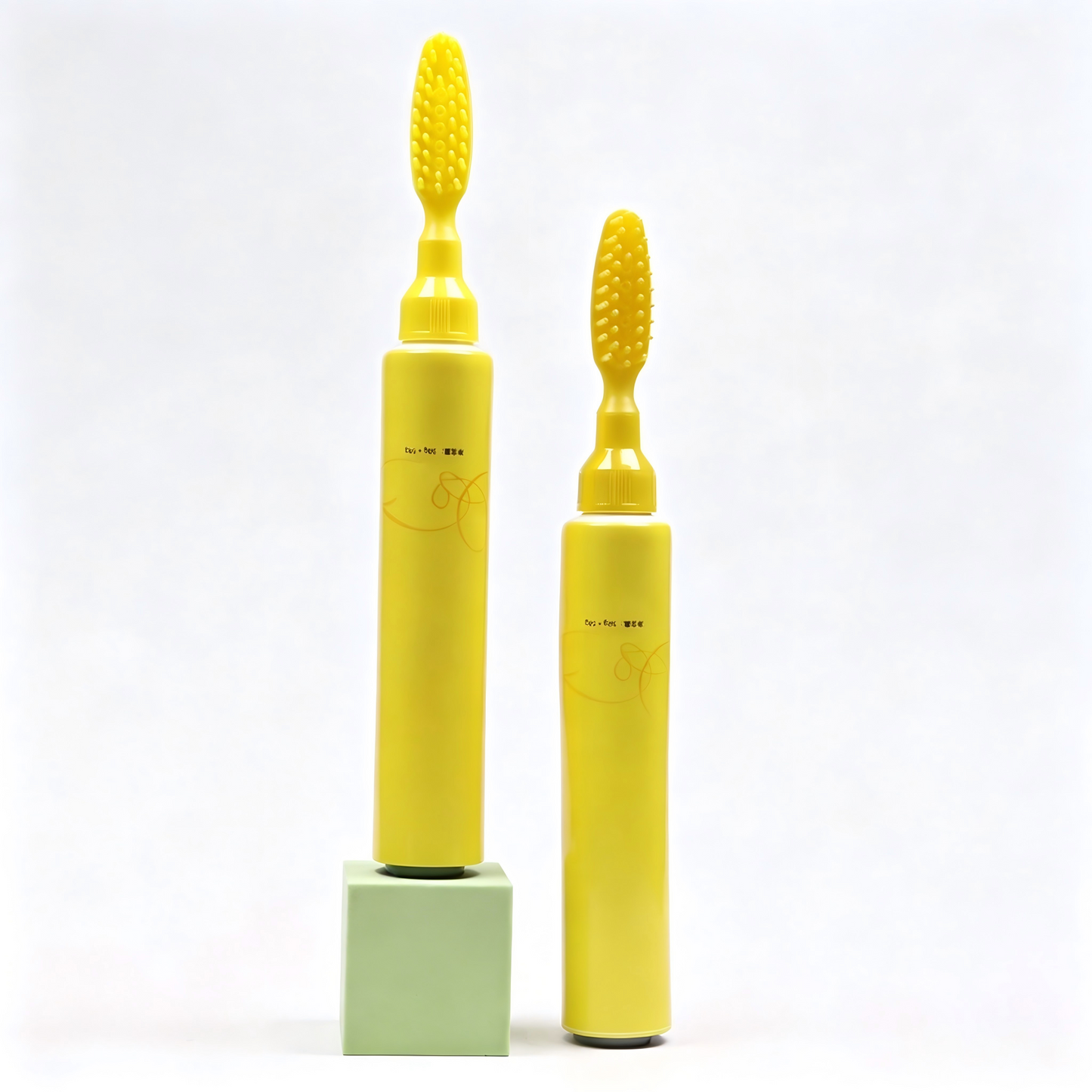 Yellow Hair Dye Cream Tube with Dual Brush Applicator | Cosmetic Packaging