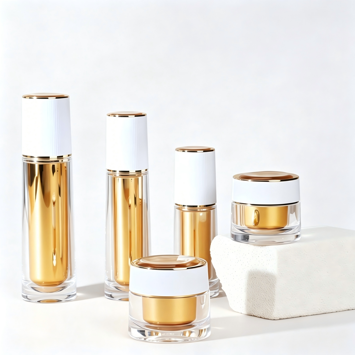Luxury Acrylic Skincare Packaging Set | OEM Cosmetic Bottles & Jars
