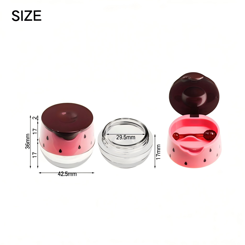 Novelty Lip Gloss Jar | Watermelon & Honey Bee Design with Applicator | Plastic | Liyan