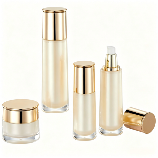 Complete Acrylic Skincare Packaging Set | Toner Lotion Serum Cream Jar | OEM