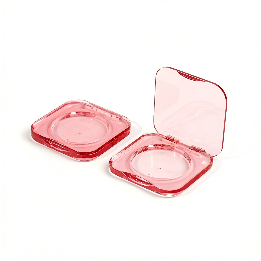 Square Single-Pan Blush & Eyeshadow Compact | Clear & Mirror Lid | ABS | Liyan