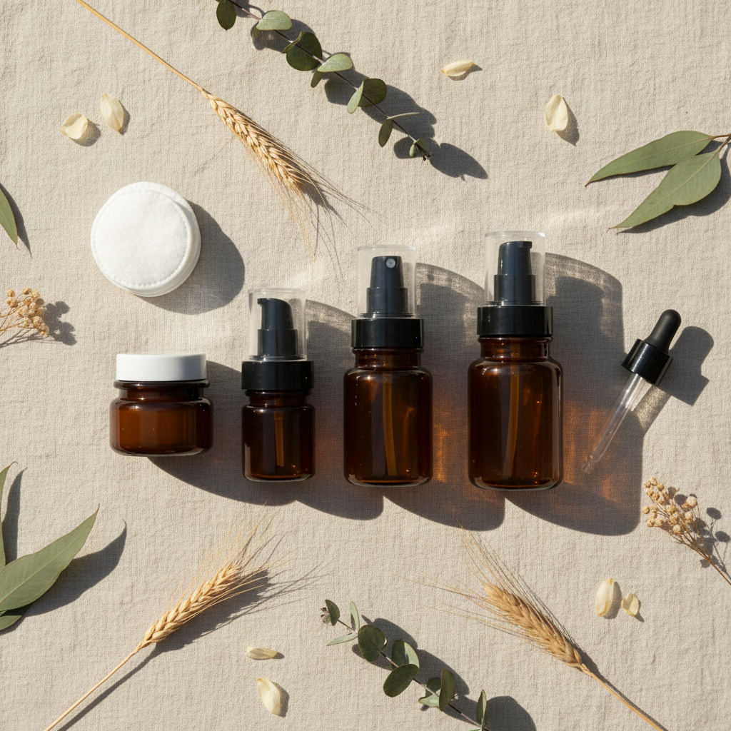 Amber Skincare Bottle Set 30g-100ml | OEM Custom