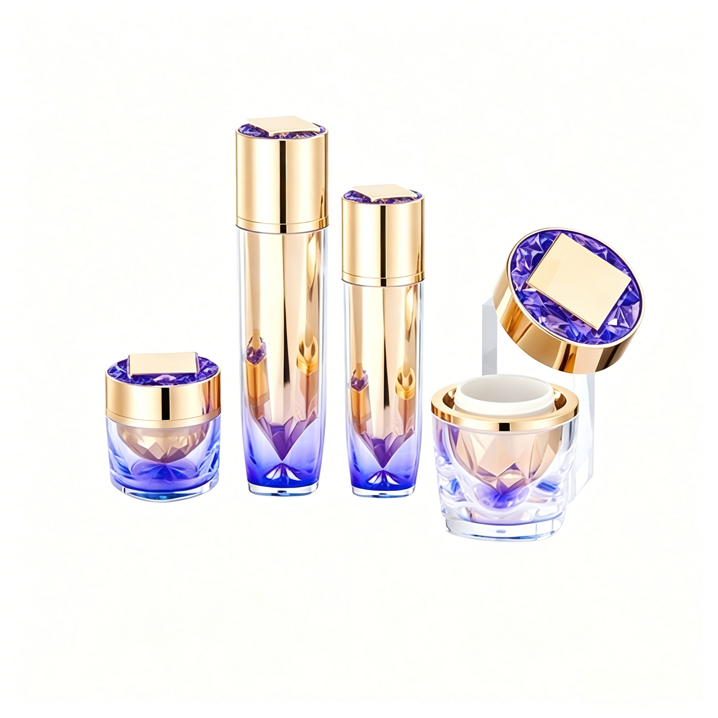 Acrylic Lotion Bottle & Cream Jar Skincare Packaging Set | OEM Cosmetic Packaging