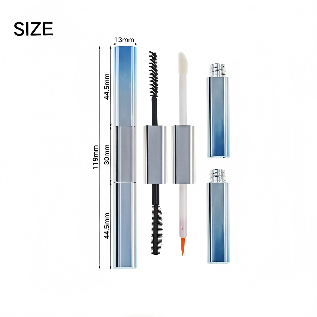 Dual-Ended Square Mascara & Eyeliner Tube 9.2ml | Gradient Blue | ABS | Liyan