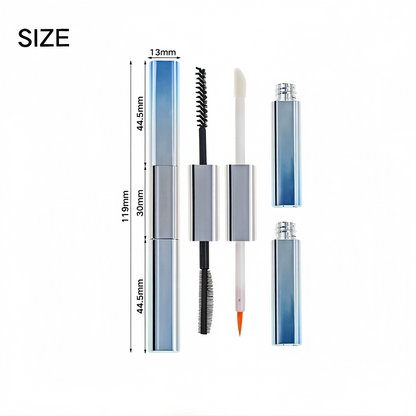 Dual-Ended Square Mascara & Eyeliner Tube 9.2ml | Gradient Blue | ABS | Liyan