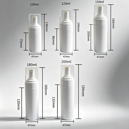 100ml–200ml Pastel PET Foam Pump Bottle | Foaming Facial Cleanser Mousse Bottle | OEM