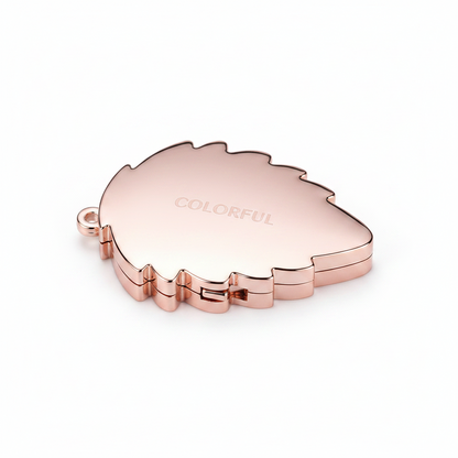 Leaf-Shape 4-Pan Eyeshadow Compact – Transparent Hinged | Mirror & Chain Loop | ABS