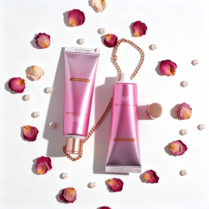 Luxury Perfumed Hand Cream Tube with Rose Gold Chain – Gradient Multi-Color
