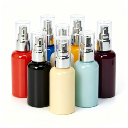 30ml 40ml 50ml Mini Round Shoulder PET Lotion Pump Bottle | Serum Essence Travel Bottle | OEM