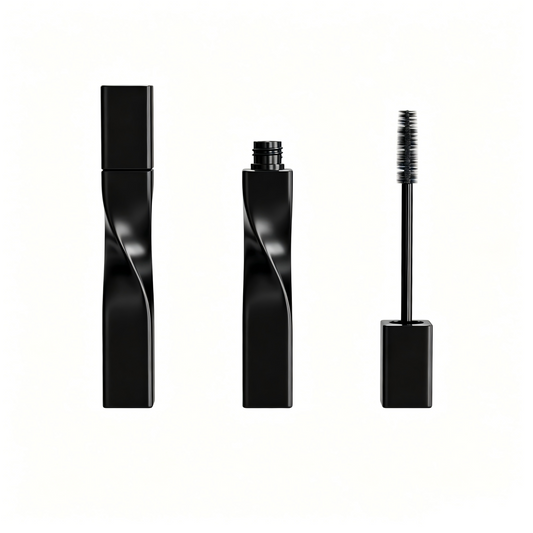 Twisted Square Mascara Tube 15ml | Matte Black | ABS | Liyan