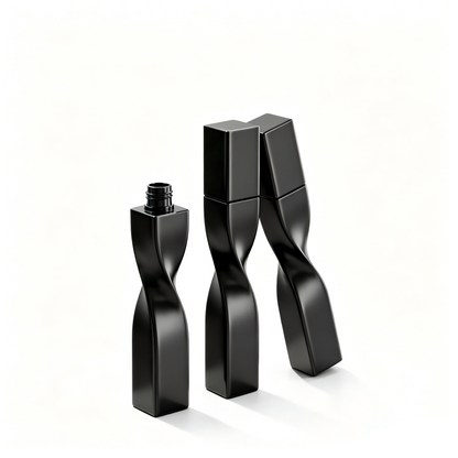 Twisted Square Mascara Tube | Matte Black | 15ml | ABS | OEM Custom