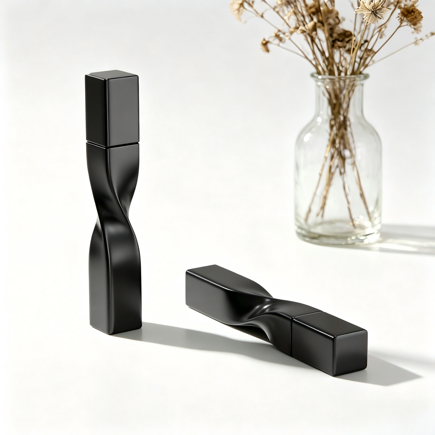 Twisted Square Mascara Tube | Matte Black | 15ml | ABS | OEM Custom