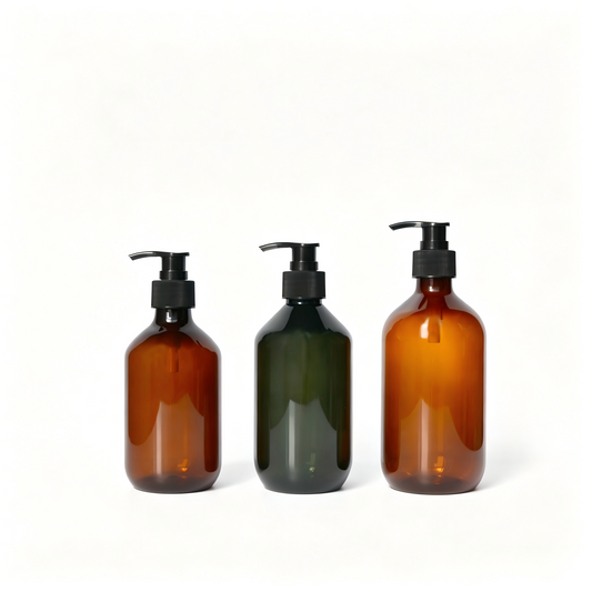 300ml 400ml 500ml Round PET Lotion Pump Bottle | Shampoo Body Wash Dispenser | OEM