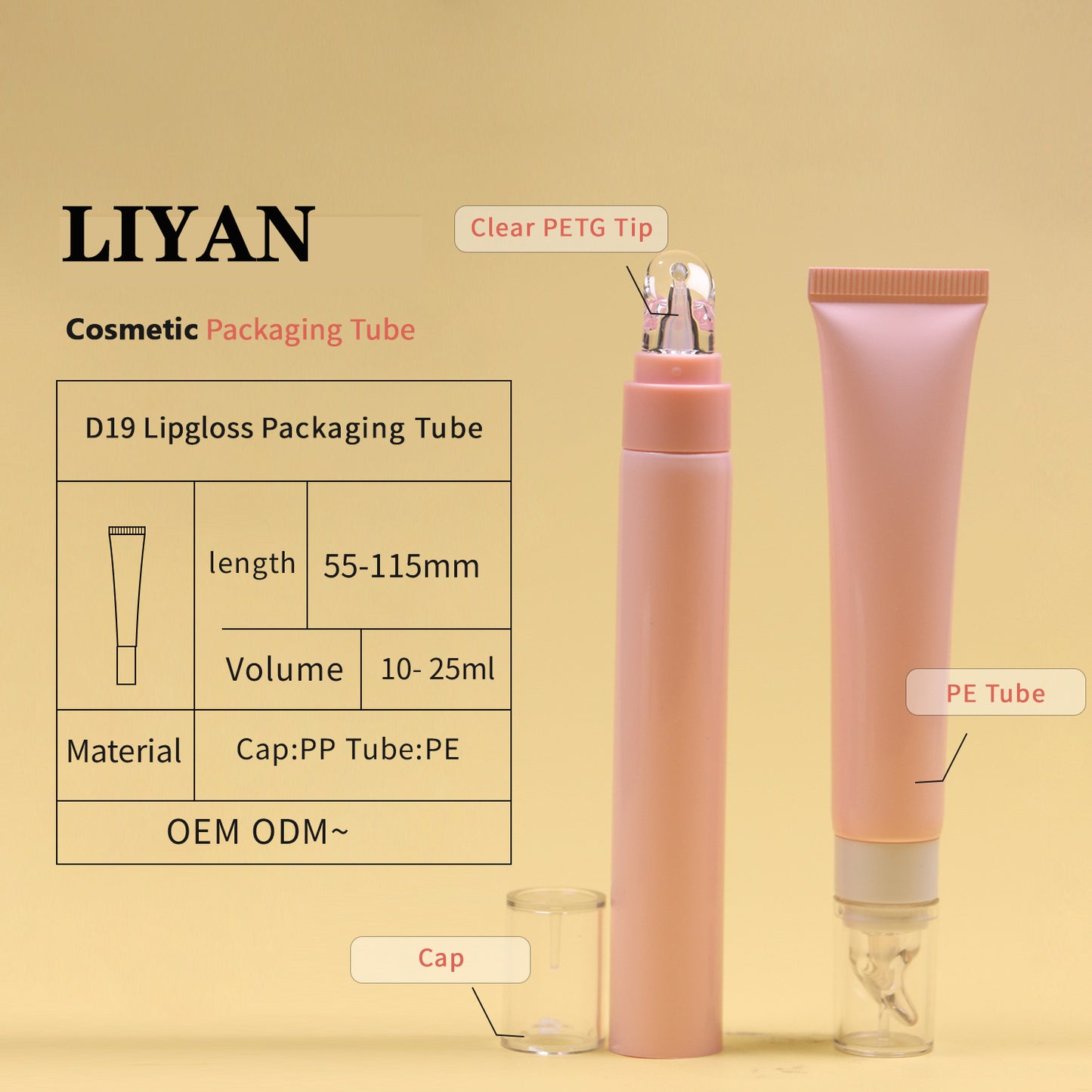 Pink Eye Cream Roller Pen Tube with Massaging Ball Applicator | Cosmetic Packaging