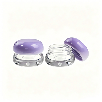 Round Mushroom-Cap Lip Mud & Lip Mask Jar – Transparent Body | ABS+AS