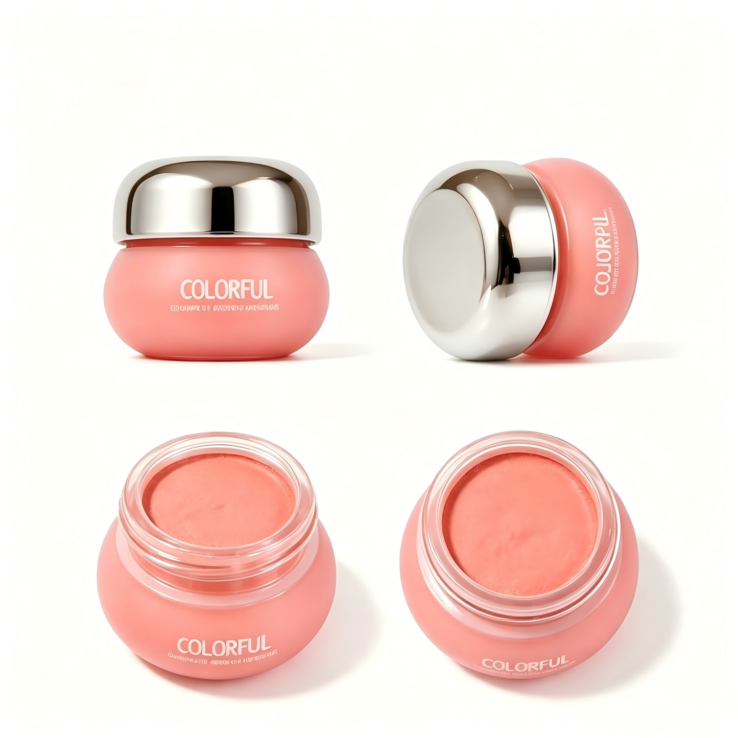 Round Mushroom-Cap Lip Mud & Lip Mask Jar – Transparent Body | ABS+AS