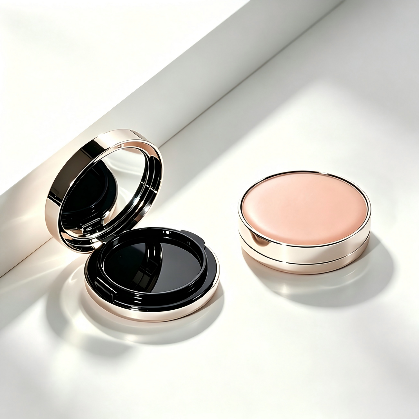 Round Magnetic Air Cushion Compact – Rose Gold ABS | Empty Cosmetic Packaging