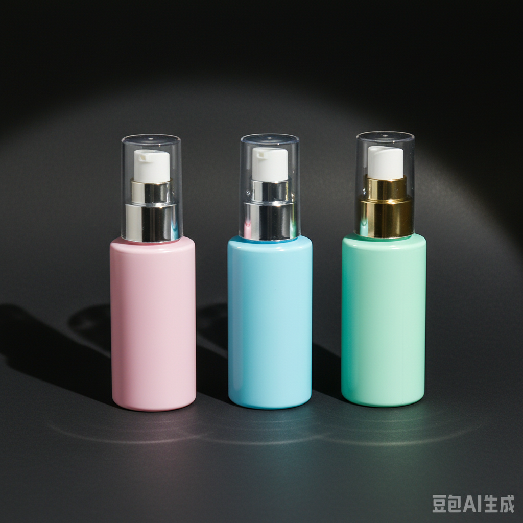 30ml 40ml 50ml Mini Round Shoulder PET Lotion Pump Bottle | Serum Essence Travel Bottle | OEM