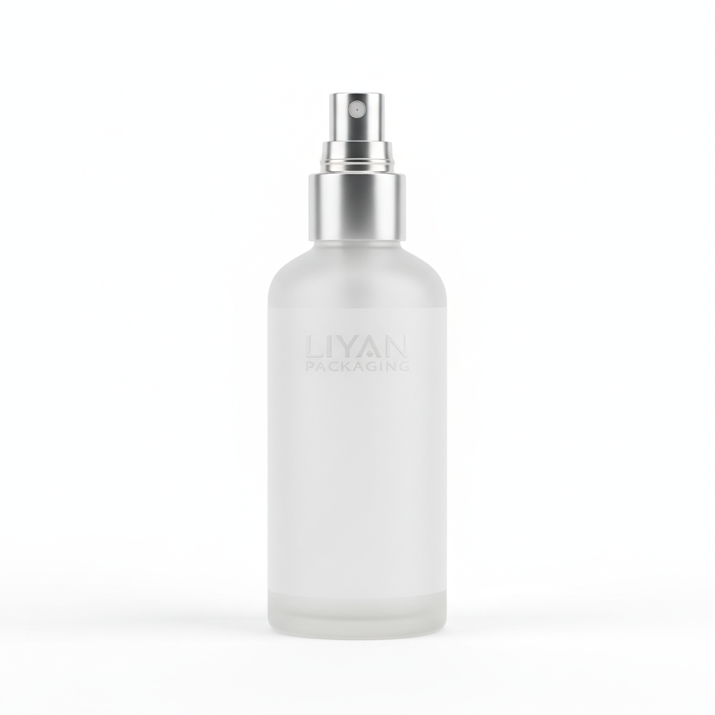 LIYAN PACKAGING frosted spray bottle back view
