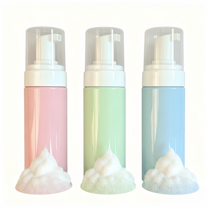 Pastel Foam Pump Bottle - three colors clean white background