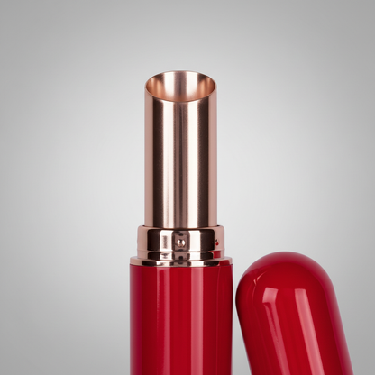 Lipstick tube close-up detail shot rose gold collar