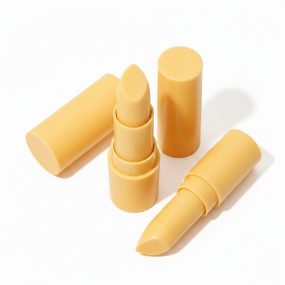 LYH003 three matte yellow lipstick tubes triangular display