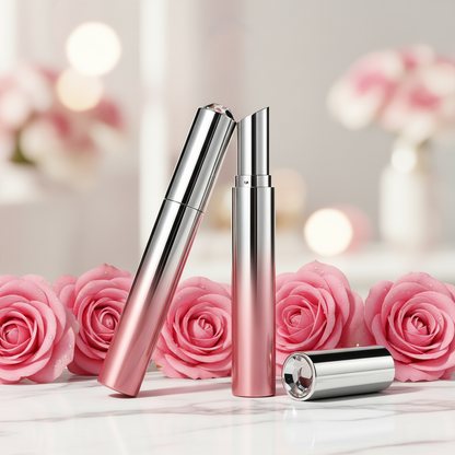 Lipstick tube with roses feminine lifestyle scene