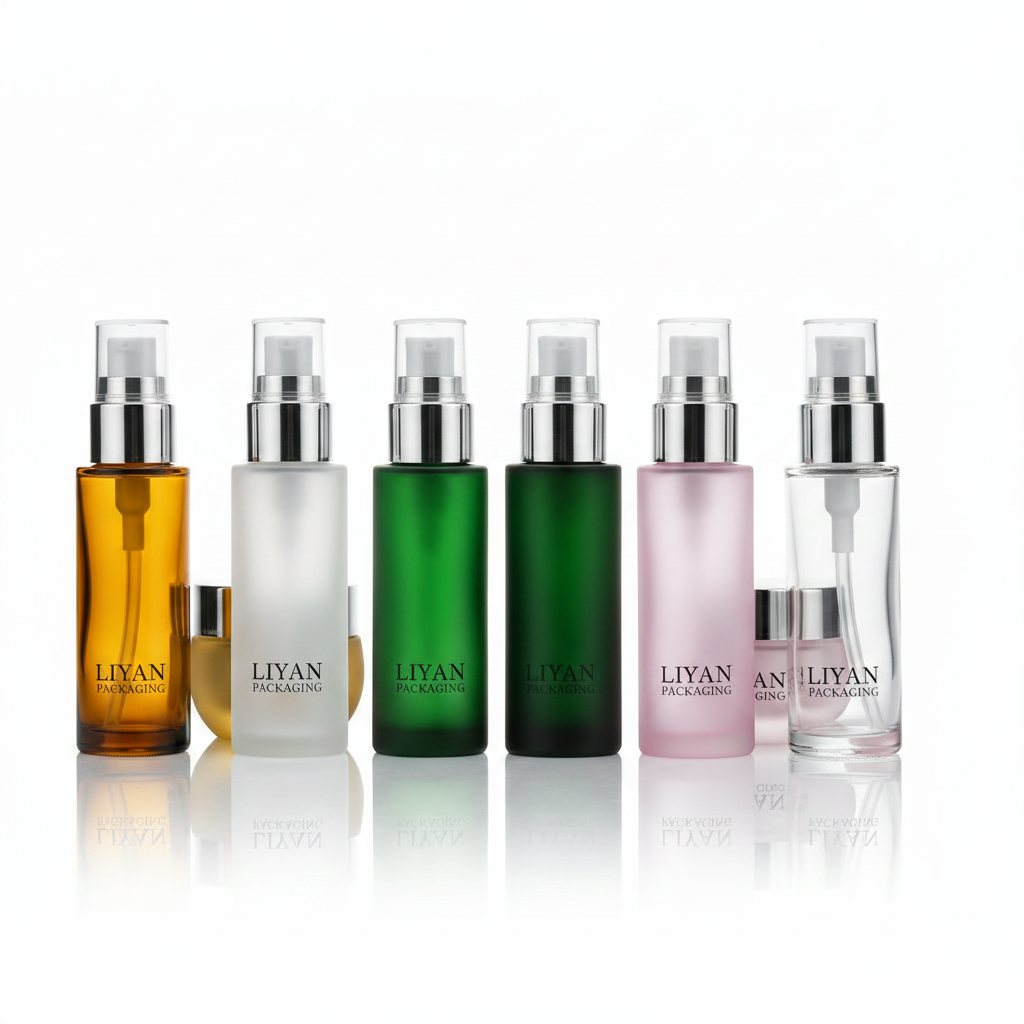 Color customization options for glass skincare bottles