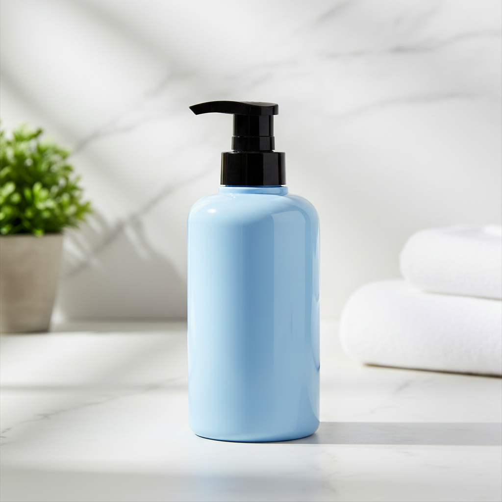 400ml Round Shoulder Lotion Pump Bottle - bathroom lifestyle scene