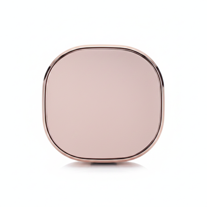 Rose gold rounded square cushion compact case closed front view