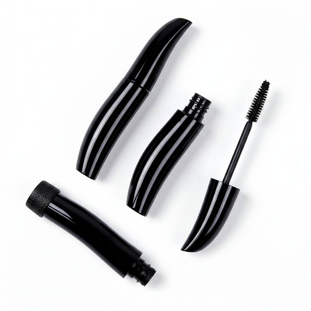 LYH004 three S-shape mascara tubes diagonal display catalog shot
