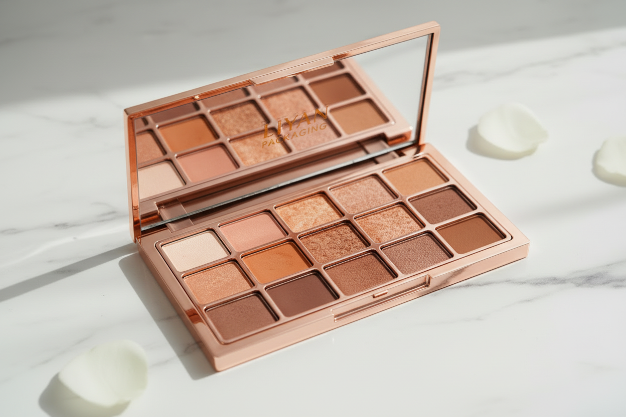 LIYAN Rose Gold Eyeshadow Palette - Detail Shot