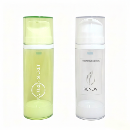 120ml airless pump bottle OEM branding mockup