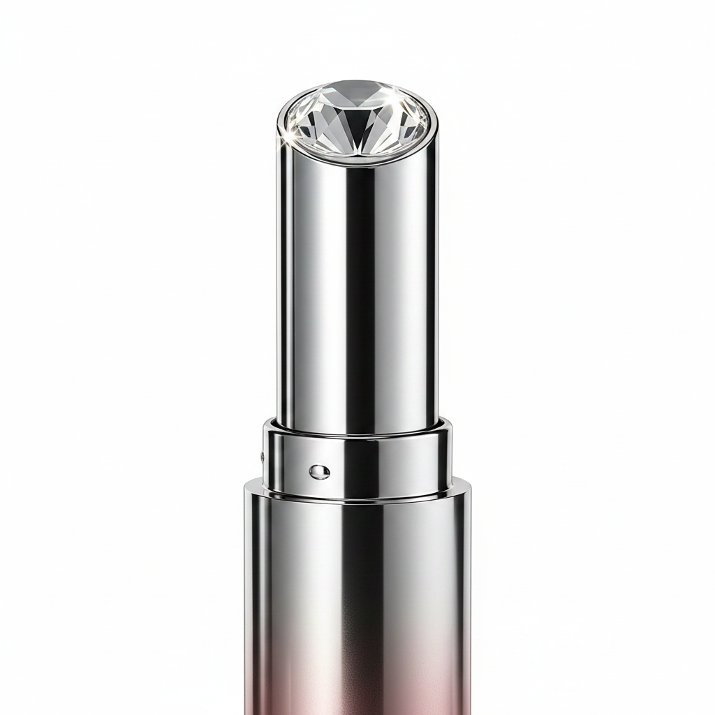 Diamond cap lipstick tube close-up macro detail shot