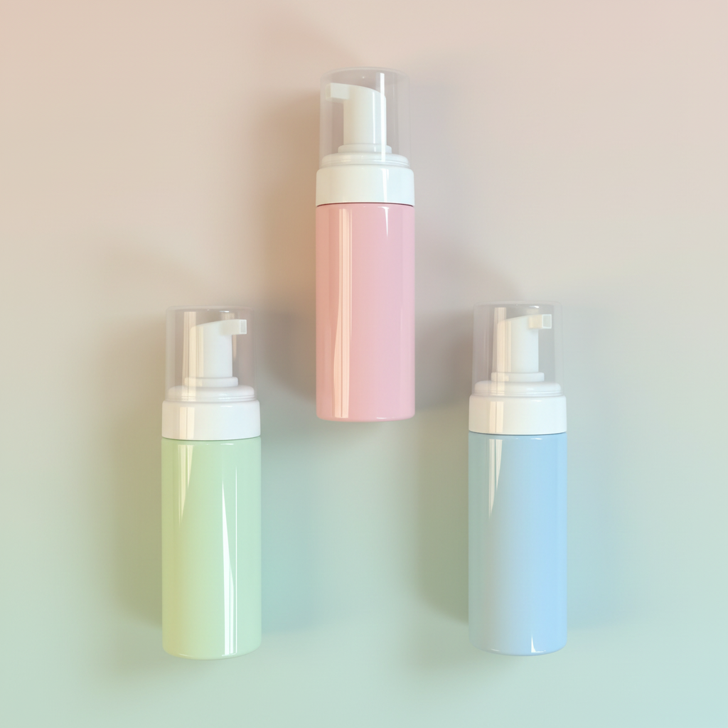 100ml–200ml Pastel PET Foam Pump Bottle | Foaming Facial Cleanser Mousse Bottle | OEM