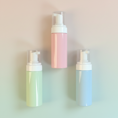 100ml–200ml Pastel PET Foam Pump Bottle | Foaming Facial Cleanser Mousse Bottle | OEM
