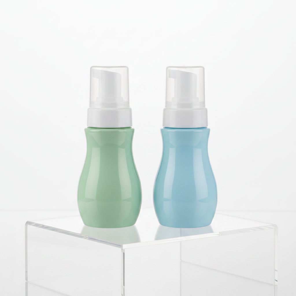 100ml PET Waist-Shape Foaming Pump Bottle | Facial Cleanser & Hand Wash Dispenser